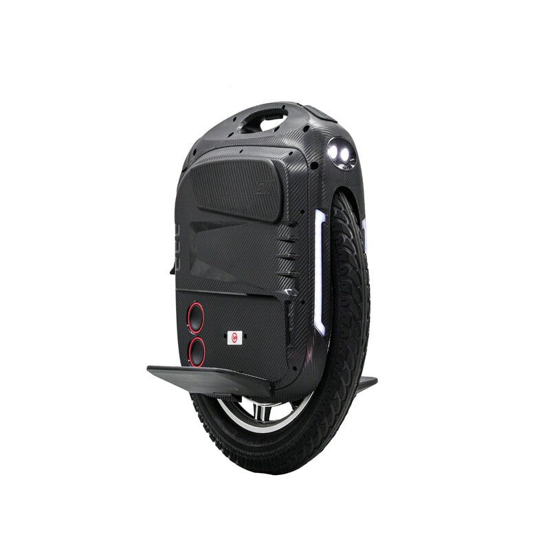 black gotway rs e-unicycle with headlights and speakers