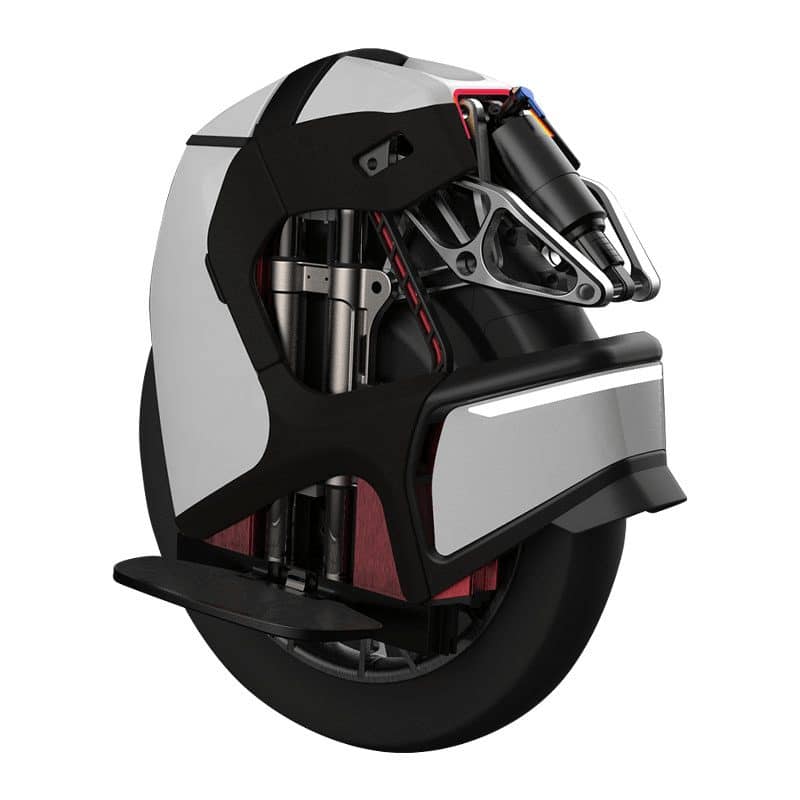 white kingsong s18 electric unicycle with air suspension
